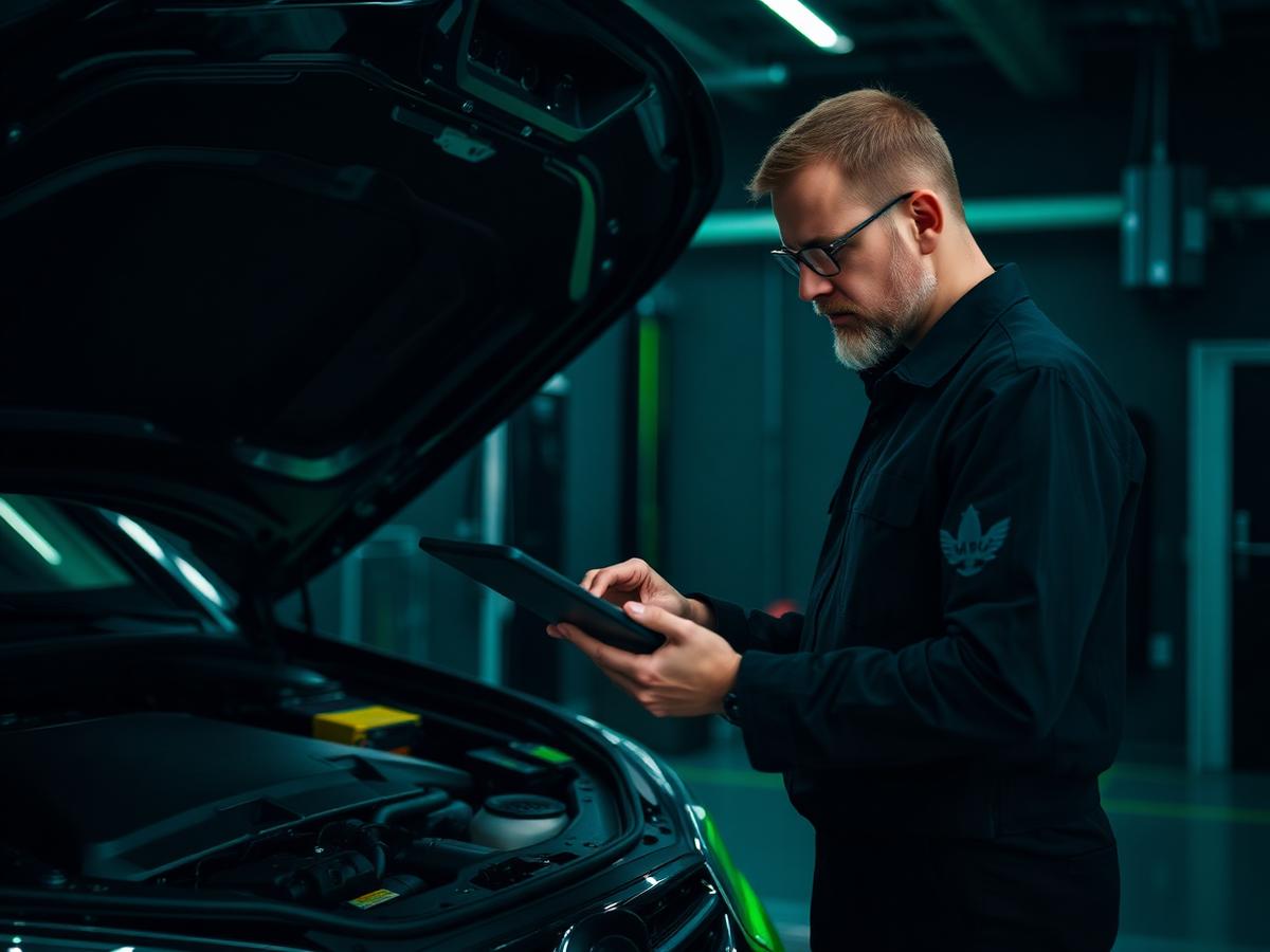 Pre Loved Cars technician inspecting a used car in Lucknow